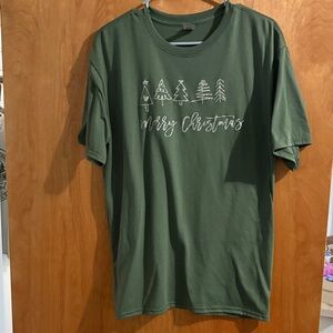 Gildan Green Merry Christmas Short Sleeve Tee